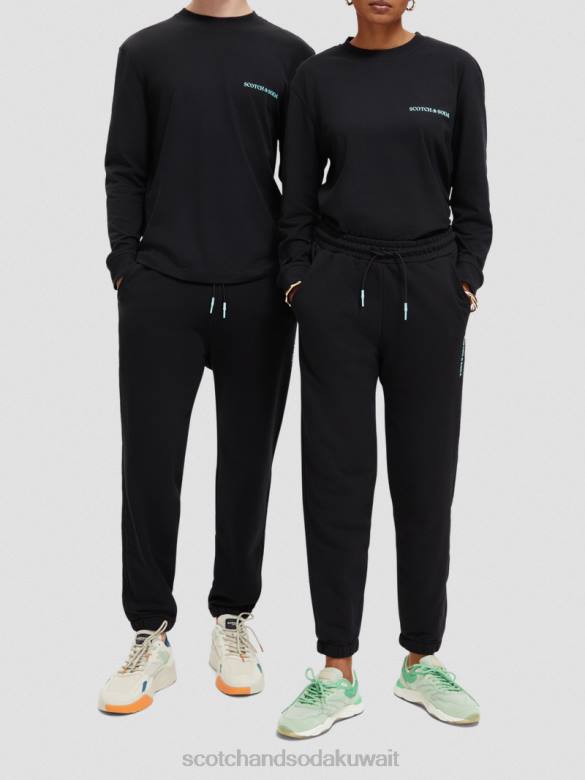 ملابس Scotch & Soda بنطال رياضي من القطن العضوي أسود نحيف N0V4208