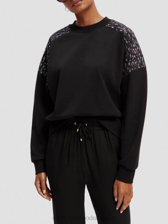 ملابس Scotch & Soda سترة من النوع الثقيل مبطنة بقصة مريحة أسود نحيف N0V4210