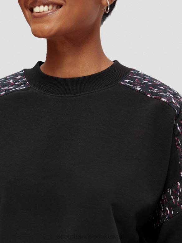 ملابس Scotch & Soda سترة من النوع الثقيل مبطنة بقصة مريحة أسود نحيف N0V4210