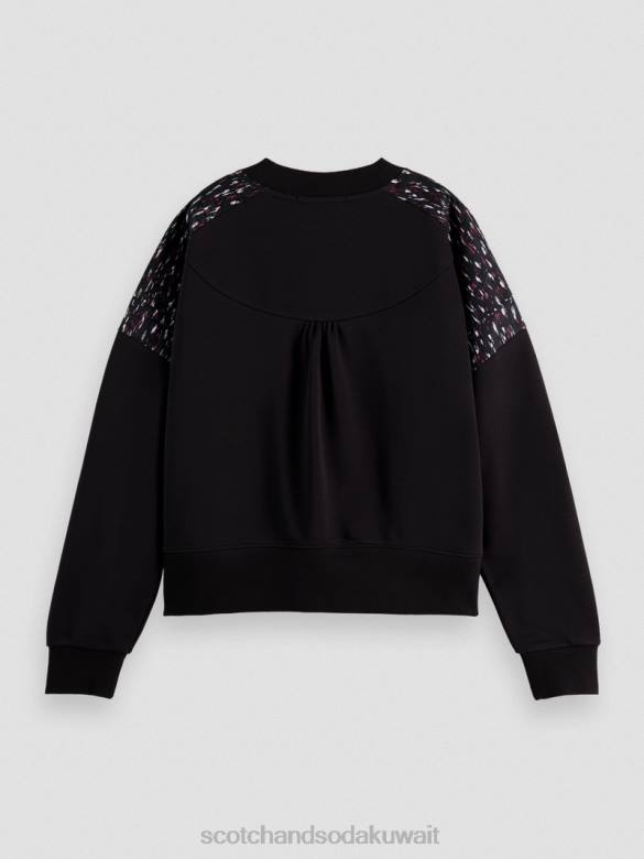 ملابس Scotch & Soda سترة من النوع الثقيل مبطنة بقصة مريحة أسود نحيف N0V4210