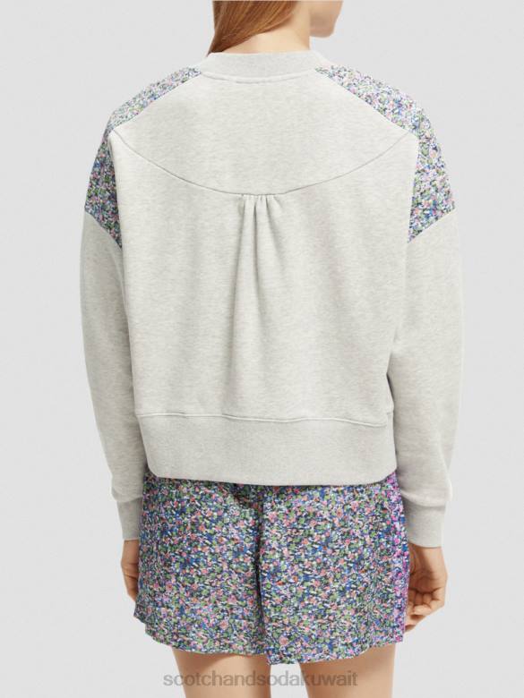 ملابس Scotch & Soda سترة من النوع الثقيل مبطنة بقصة مريحة مزيج الرمادي نحيف N0V4211