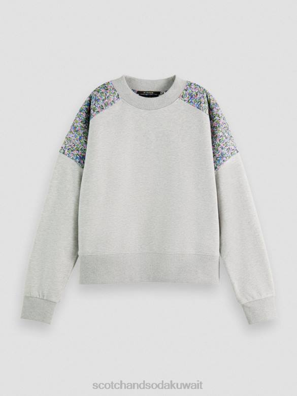 ملابس Scotch & Soda سترة من النوع الثقيل مبطنة بقصة مريحة مزيج الرمادي نحيف N0V4211