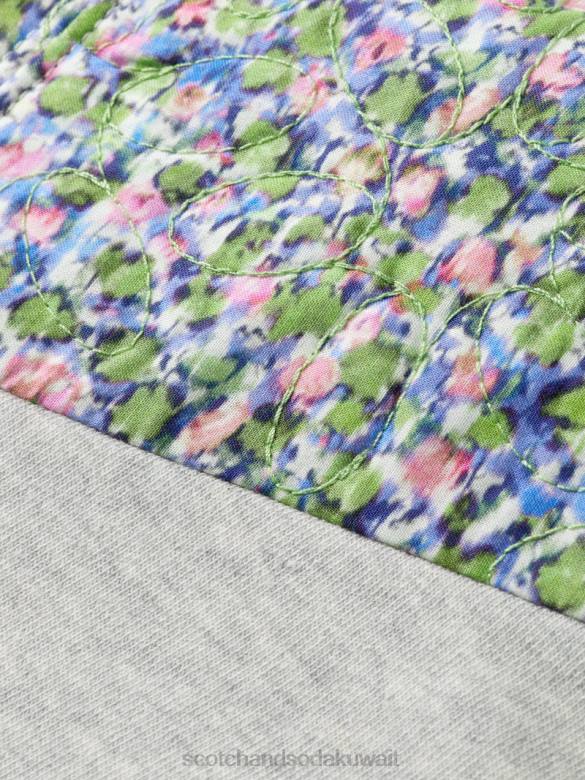 ملابس Scotch & Soda سترة من النوع الثقيل مبطنة بقصة مريحة مزيج الرمادي نحيف N0V4211