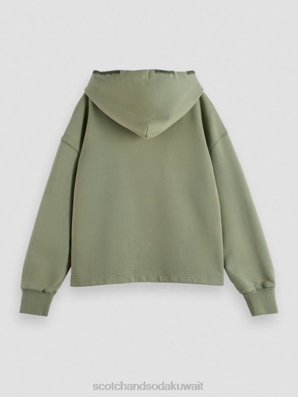 ملابس Scotch & Soda هوديي عمل فني فضفاض جيش نحيف N0V4214