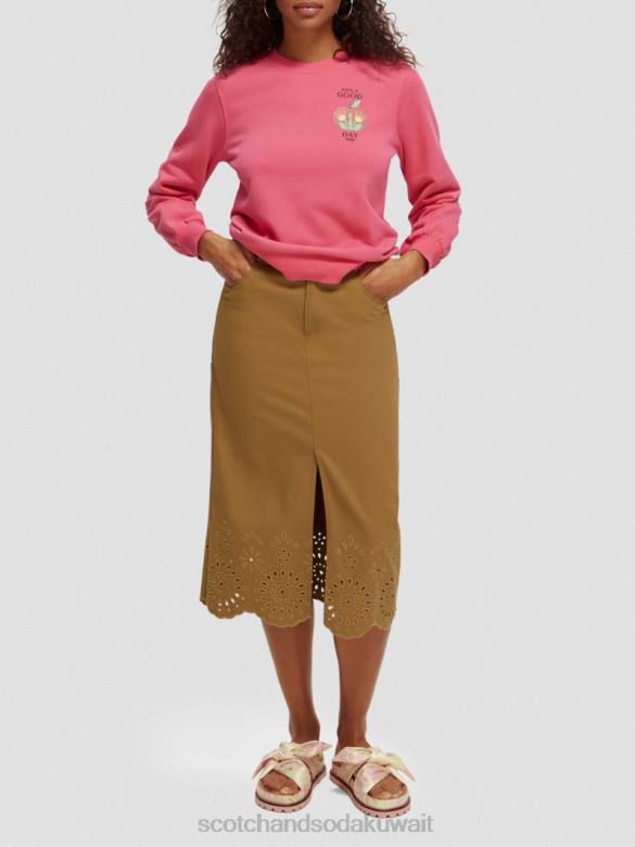 ملابس Scotch & Soda البلوز العمل الفني لكمة الوردي نحيف N0V4215