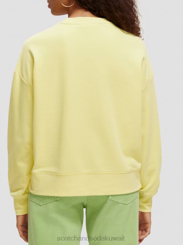 ملابس Scotch & Soda كنزة فضفاضة ذات رقبة دائرية ورسومات جرافيك الفشار نحيف N0V4218