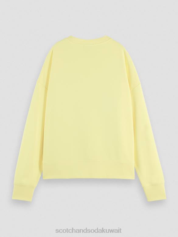 ملابس Scotch & Soda كنزة فضفاضة ذات رقبة دائرية ورسومات جرافيك الفشار نحيف N0V4218