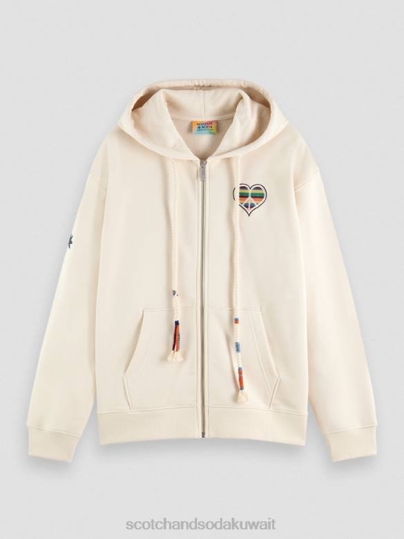 ملابس Scotch & Soda ولد ليحب هوديي العمل الفني بيج فاتح نحيف N0V4221