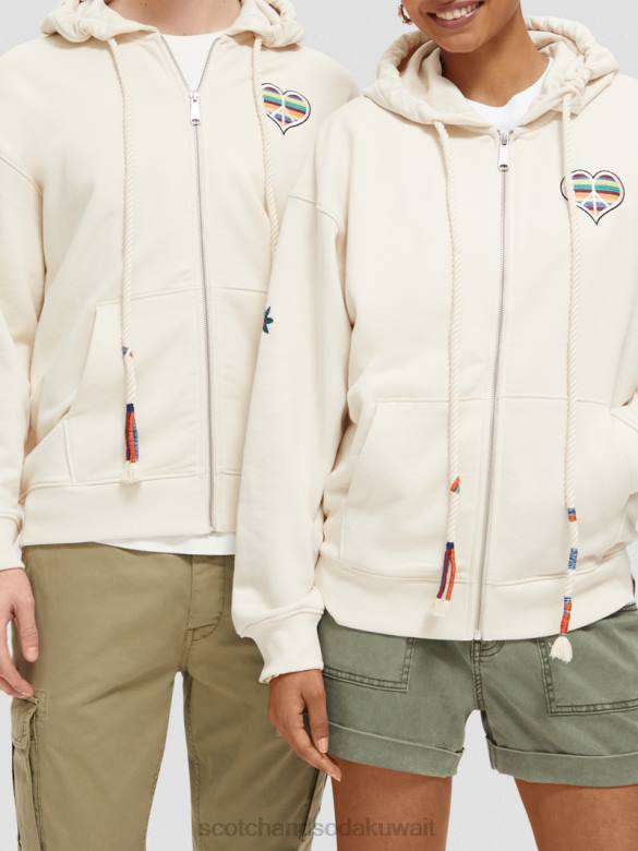 ملابس Scotch & Soda ولد ليحب هوديي العمل الفني بيج فاتح نحيف N0V4221