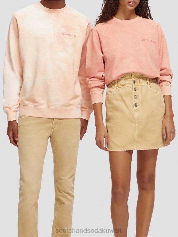 ملابس Scotch & Soda سترة من القطن العضوي المصبوغ بالنباتات فلامنغو نحيف N0V4223