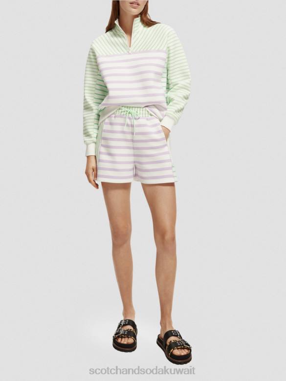 ملابس Scotch & Soda سترة مريحة بنصف سحاب مخطط نحيف N0V4229