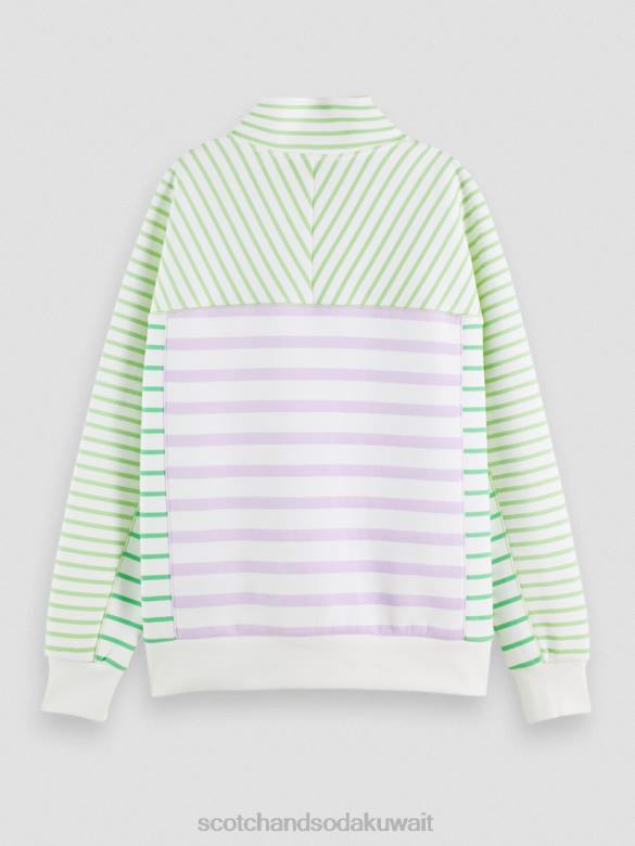 ملابس Scotch & Soda سترة مريحة بنصف سحاب مخطط نحيف N0V4229