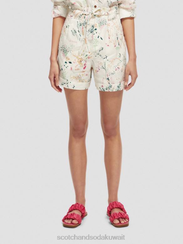 ملابس Scotch & Soda شورت قصير الارتفاع مرتفع وايلدر وايت نحيف N0V4233