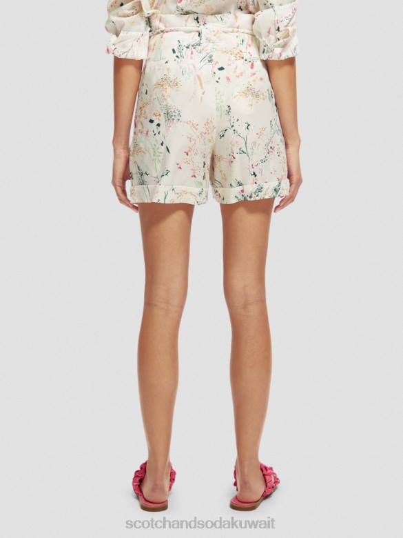 ملابس Scotch & Soda شورت قصير الارتفاع مرتفع وايلدر وايت نحيف N0V4233