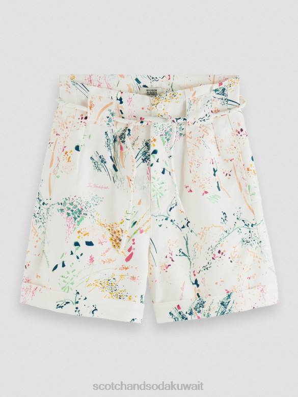 ملابس Scotch & Soda شورت قصير الارتفاع مرتفع وايلدر وايت نحيف N0V4233