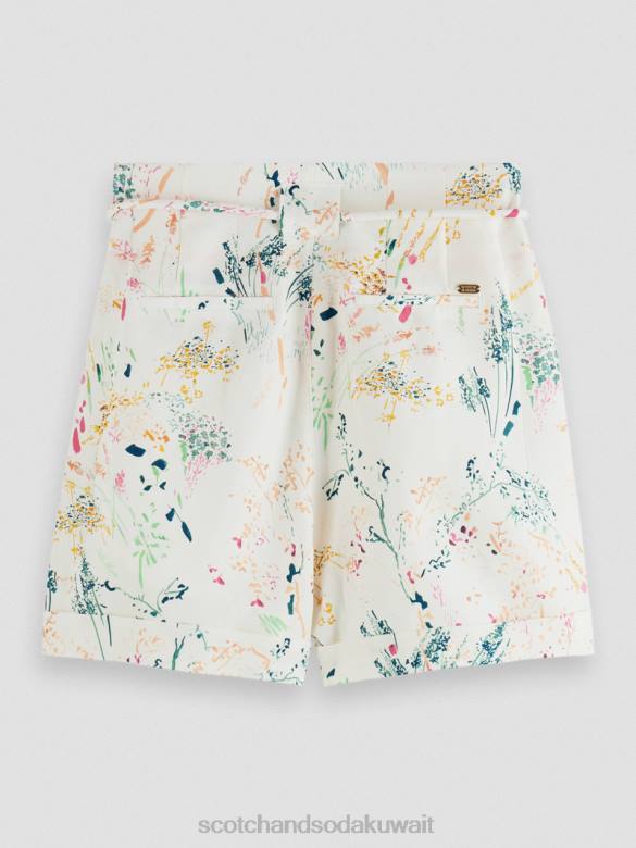ملابس Scotch & Soda شورت قصير الارتفاع مرتفع وايلدر وايت نحيف N0V4233