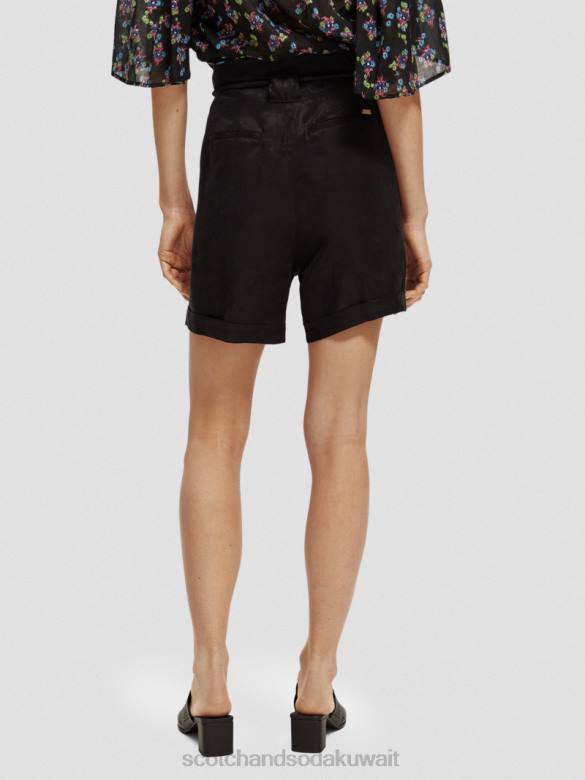 ملابس Scotch & Soda شورت قصير الارتفاع مرتفع أسود نحيف N0V4234