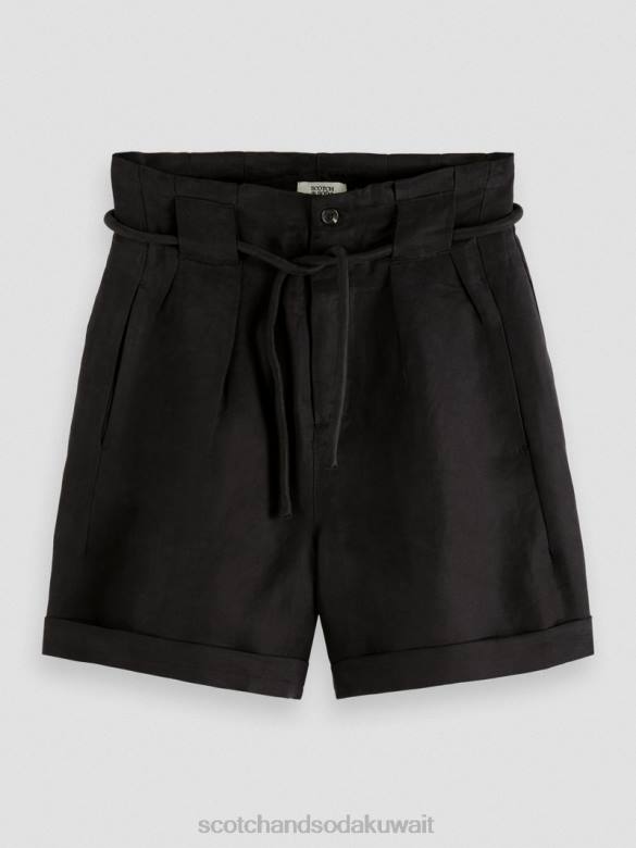 ملابس Scotch & Soda شورت قصير الارتفاع مرتفع أسود نحيف N0V4234