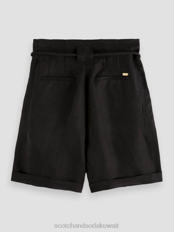ملابس Scotch & Soda شورت قصير الارتفاع مرتفع أسود نحيف N0V4234