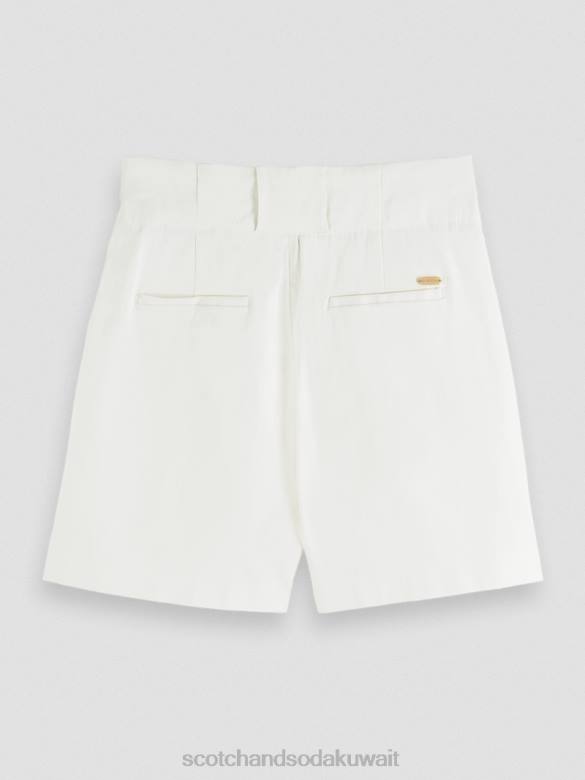 ملابس Scotch & Soda شورت مطوي شاهقة قبالة الأبيض نحيف N0V4236