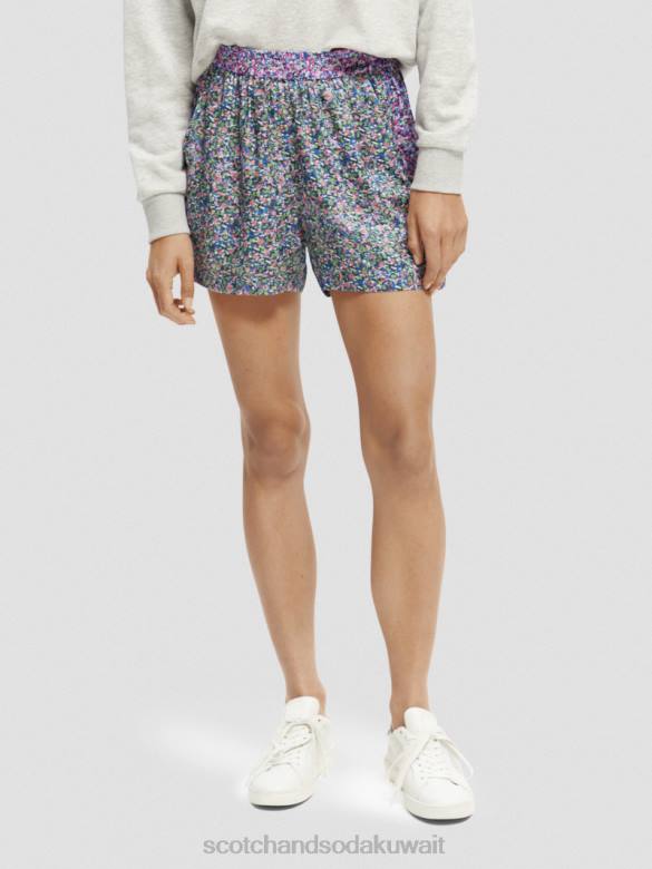 ملابس Scotch & Soda طباعة السراويل واسعة الساق روزاريا الأرجواني نحيف N0V4245