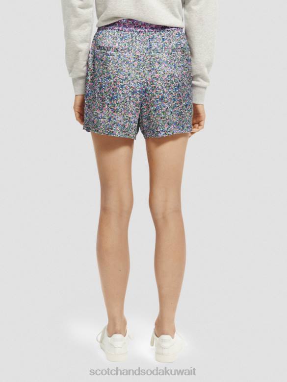 ملابس Scotch & Soda طباعة السراويل واسعة الساق روزاريا الأرجواني نحيف N0V4245