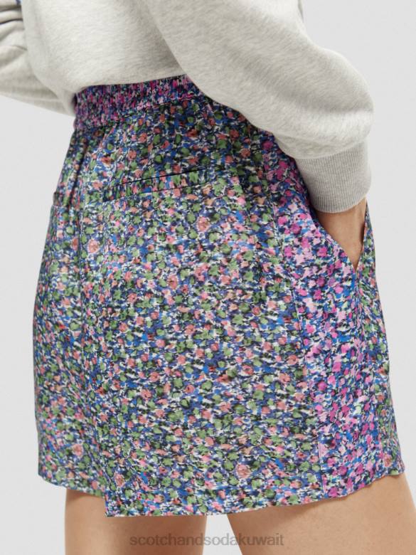ملابس Scotch & Soda طباعة السراويل واسعة الساق روزاريا الأرجواني نحيف N0V4245