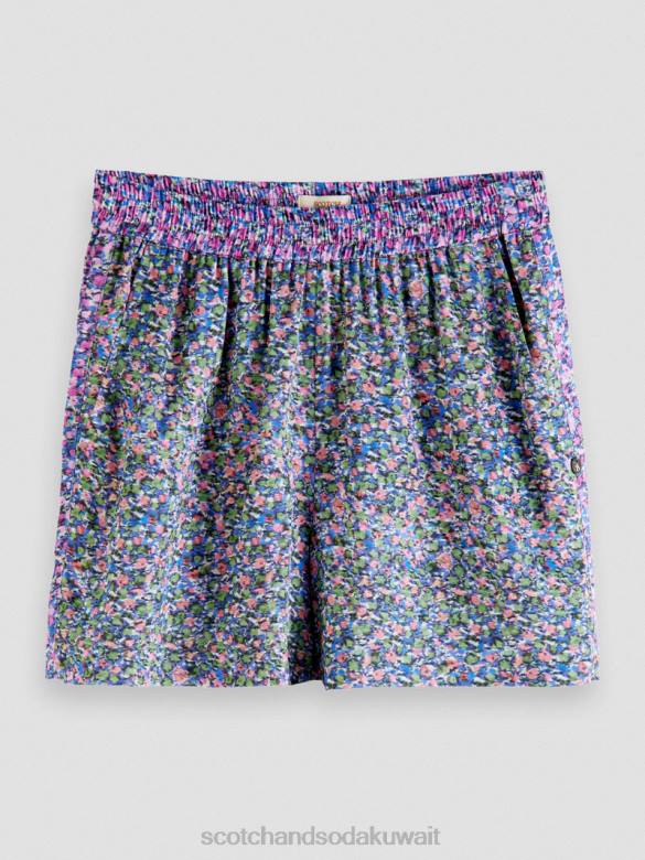 ملابس Scotch & Soda طباعة السراويل واسعة الساق روزاريا الأرجواني نحيف N0V4245