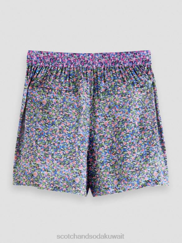 ملابس Scotch & Soda طباعة السراويل واسعة الساق روزاريا الأرجواني نحيف N0V4245