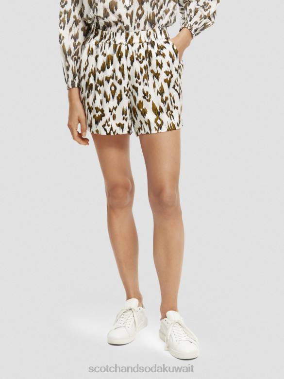 ملابس Scotch & Soda طباعة السراويل واسعة الساق نحى إيكات الجيش الأخضر نحيف N0V4246