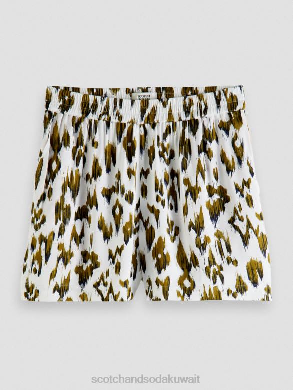 ملابس Scotch & Soda طباعة السراويل واسعة الساق نحى إيكات الجيش الأخضر نحيف N0V4246