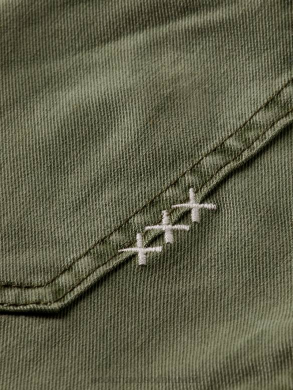 ملابس Scotch & Soda شورت تشينو مصبوغ بالملابس أخضر زيتوني نحيف N0V4248