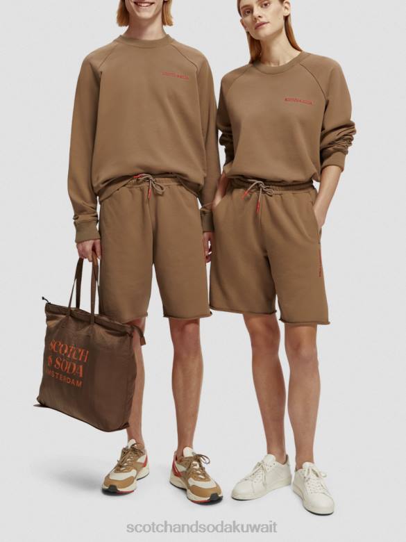 ملابس Scotch & Soda شورت عرق من القطن العضوي رمادي داكن نحيف N0V4249