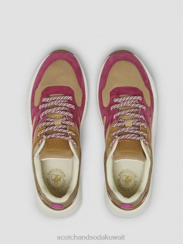 أحذية Scotch & Soda أحذية رياضية من جلد الغزال بني/أرجواني متعدد نحيف N0V4260