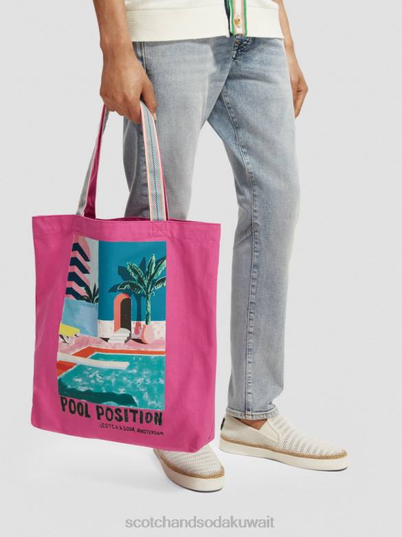 مُكَمِّلات Scotch & Soda حقيبة قماش عمل فني الكرز نحيف N0V4266