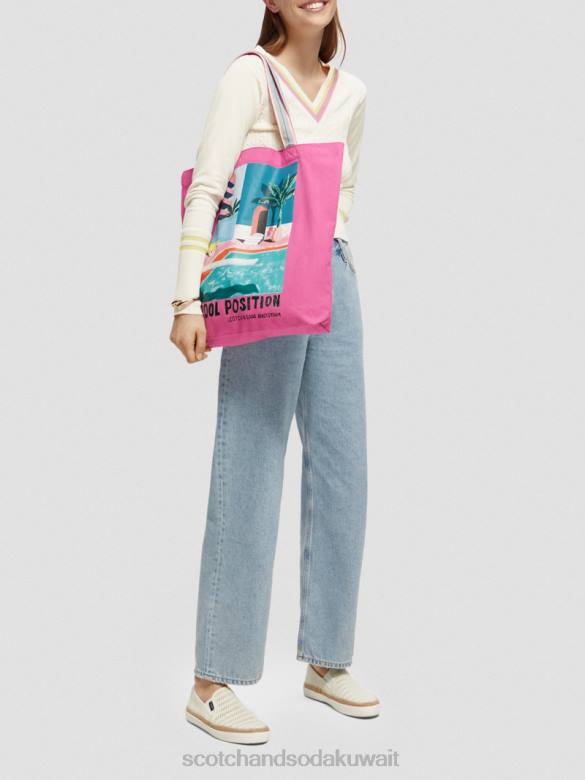 مُكَمِّلات Scotch & Soda حقيبة قماش عمل فني الكرز نحيف N0V4266