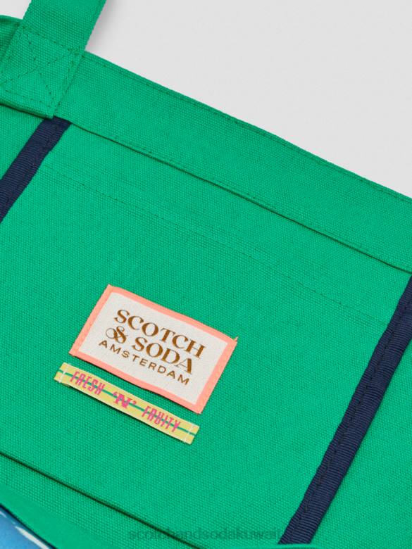 مُكَمِّلات Scotch & Soda حقيبة قماش عمل فني الأمازون الأخضر نحيف N0V4267