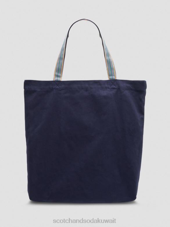 مُكَمِّلات Scotch & Soda حقيبة قماش عمل فني القوات البحرية نحيف N0V4269