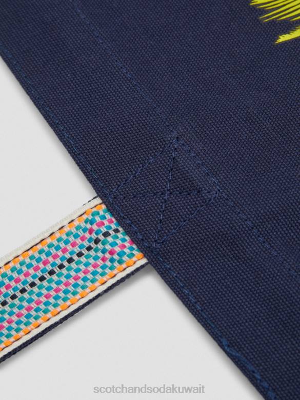 مُكَمِّلات Scotch & Soda حقيبة قماش عمل فني القوات البحرية نحيف N0V4269