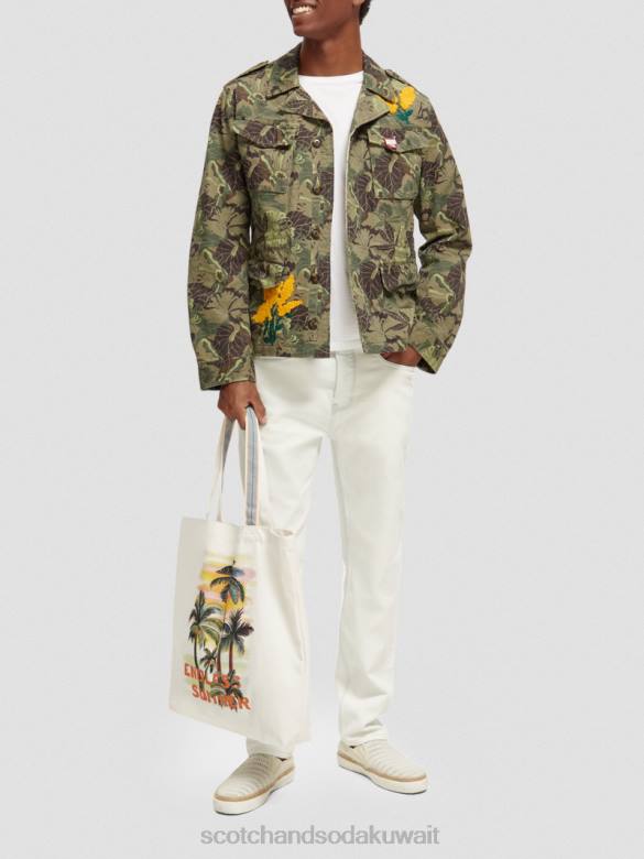 مُكَمِّلات Scotch & Soda حقيبة قماش عمل فني أبيض نحيف N0V4270