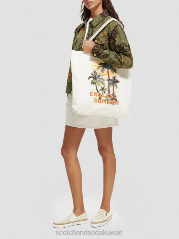 مُكَمِّلات Scotch & Soda حقيبة قماش عمل فني أبيض نحيف N0V4270