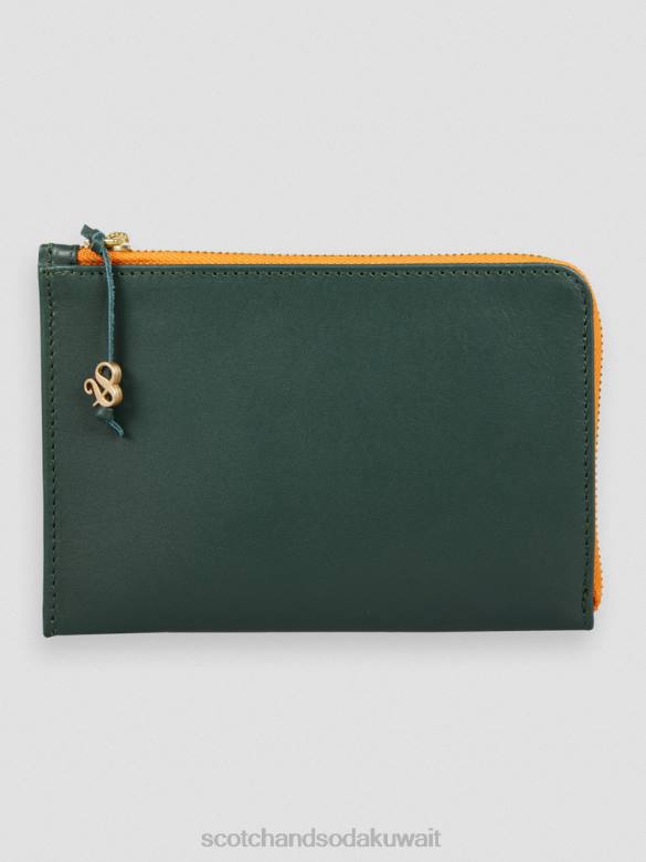 مُكَمِّلات Scotch & Soda محفظة سفر جلدية أخضر فاتح نحيف N0V4272