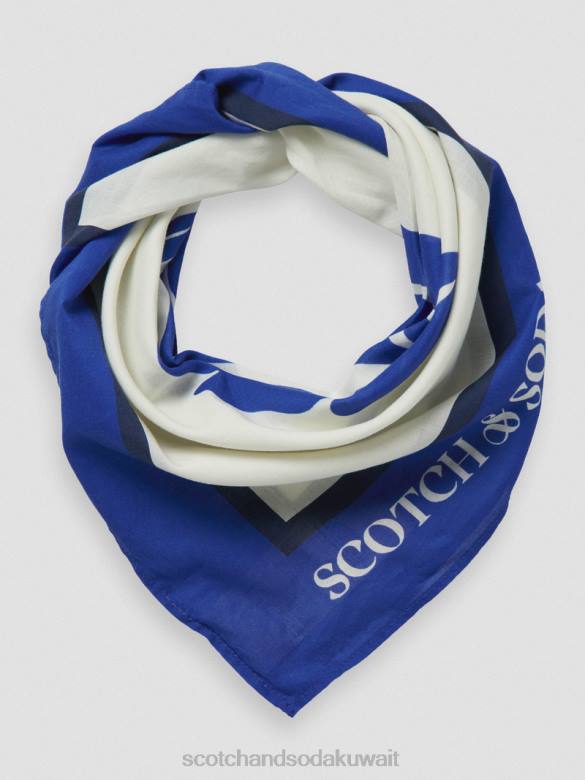 مُكَمِّلات Scotch & Soda وشاح من القطن العضوي المطبوع الفانيليا البيضاء نحيف N0V4276