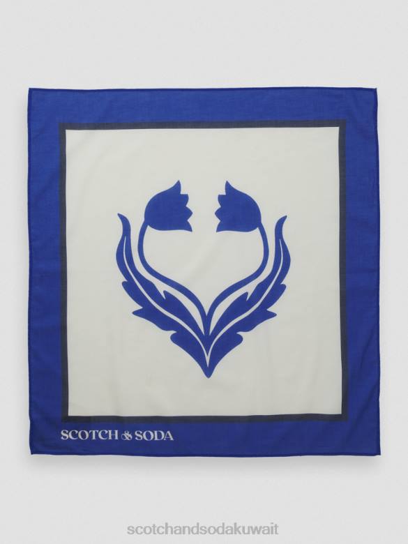 مُكَمِّلات Scotch & Soda وشاح من القطن العضوي المطبوع الفانيليا البيضاء نحيف N0V4276