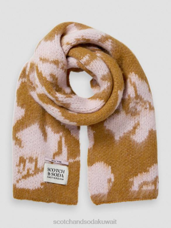 مُكَمِّلات Scotch & Soda وشاح منسوج من الجاكار المصقول الكراميل نحيف N0V4278