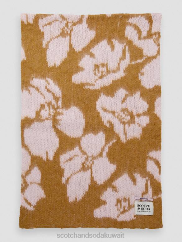 مُكَمِّلات Scotch & Soda وشاح منسوج من الجاكار المصقول الكراميل نحيف N0V4278