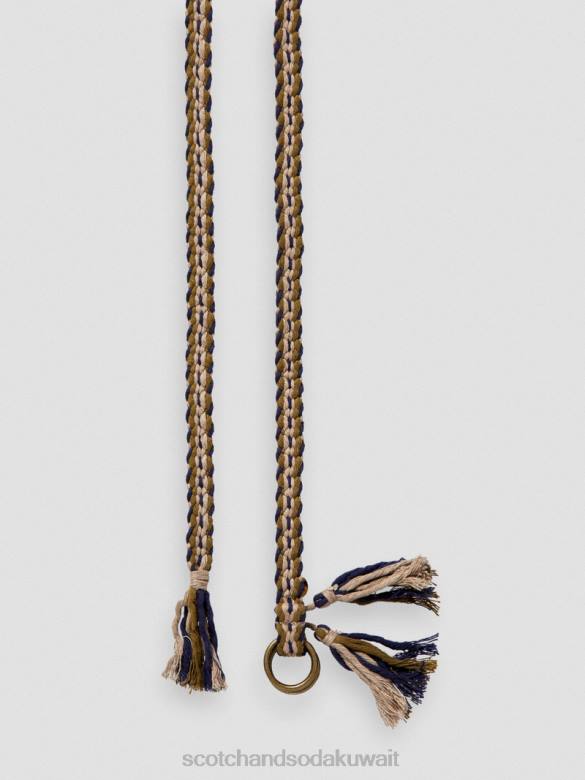 مُكَمِّلات Scotch & Soda حزام مضفر من القطن العضوي قشرة جوز الهند متعددة نحيف N0V4280