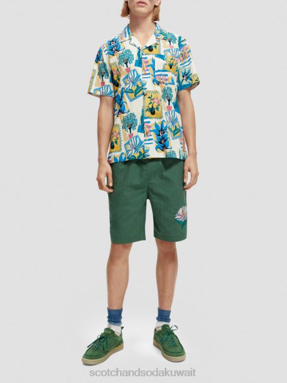 ملابس Scotch & Soda قميص مخيم مطبوع بأكمام قصيرة التحرير والسرد ب رجال N0V4282