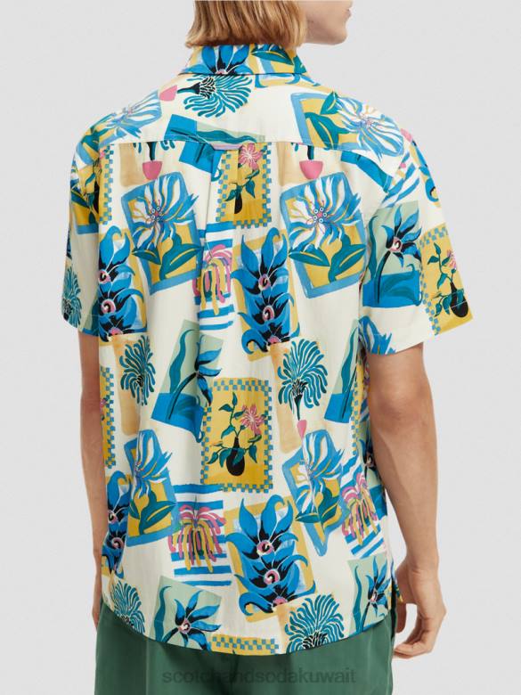 ملابس Scotch & Soda قميص مخيم مطبوع بأكمام قصيرة التحرير والسرد ب رجال N0V4282