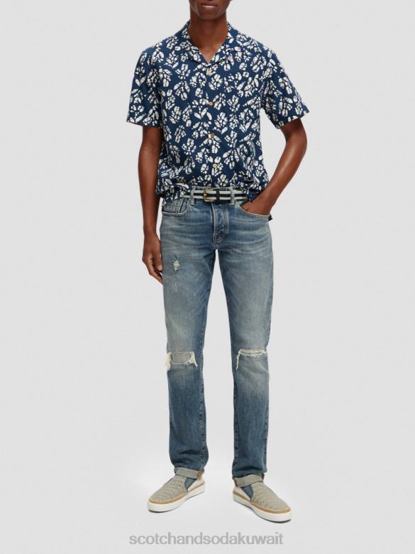 ملابس Scotch & Soda قميص مخيم مطبوع بأكمام قصيرة التحرير والسرد د رجال N0V4284